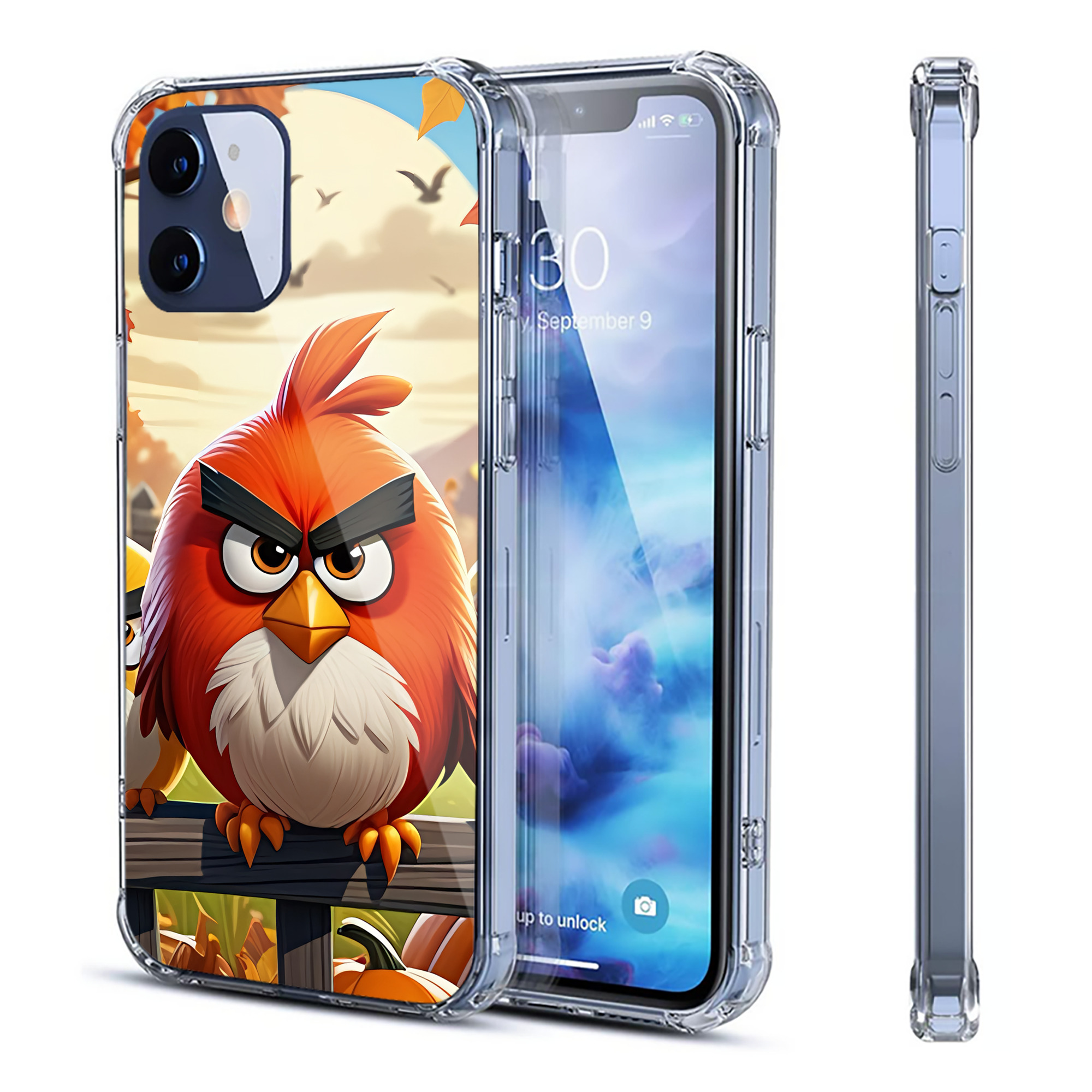 （画像用） Angry Birds アングリーバード 【iPhone 12シリーズ対応】透明スマホケース（クリアソフトケース）